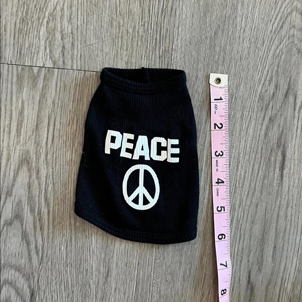 Black 'PEACE' Graphic Dog Tee